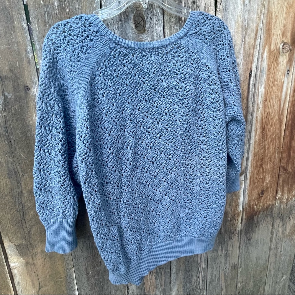 Avenue Crocheted Open-Knit Snap Closure Cardigan Sz. 18/20 - Picture 4 of 14